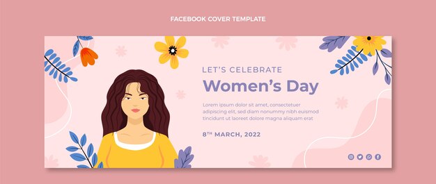 Flache Social-Media-Cover-Vorlage zum Internationalen Frauentag