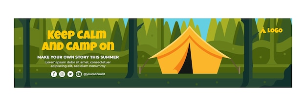 Flache sommercamping-twitch-banner-vorlage