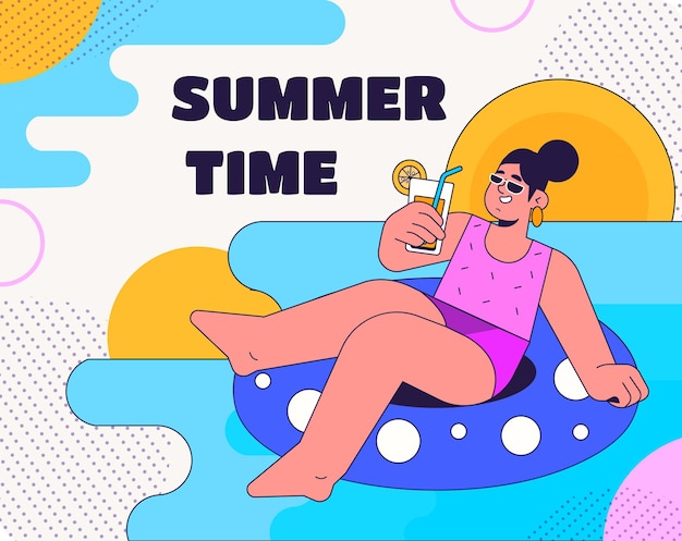 Flache sommerillustration