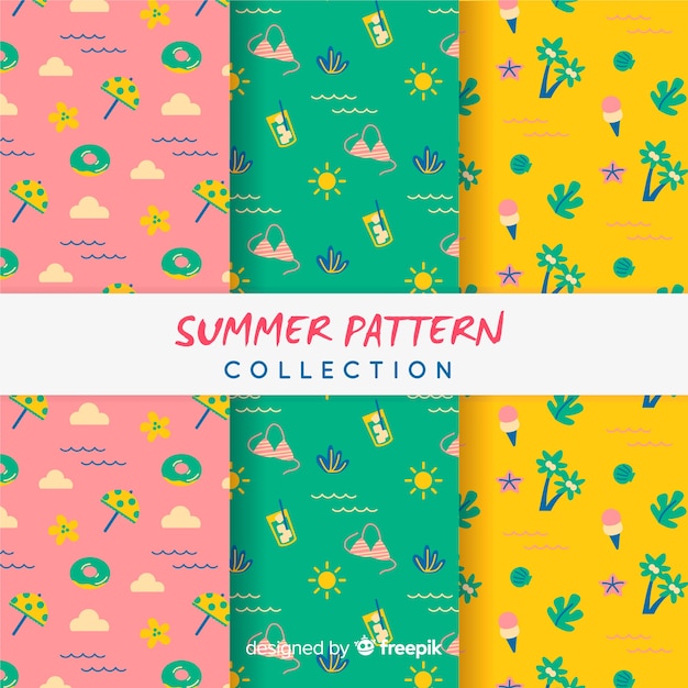 Flache sommermuster-kollektion