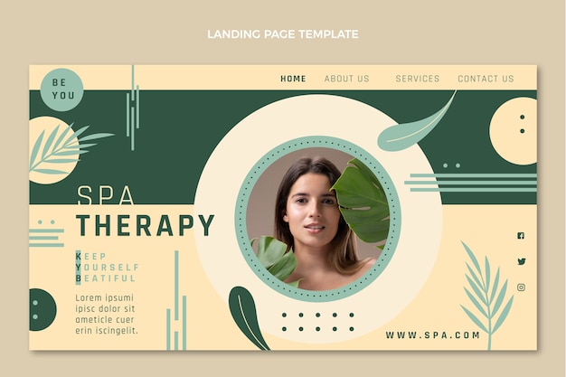 Flache spa-landingpage-vorlage