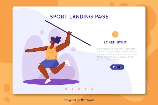 Flache sport landing page vorlage