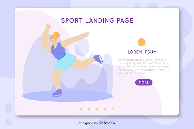 Flache sport landing page vorlage