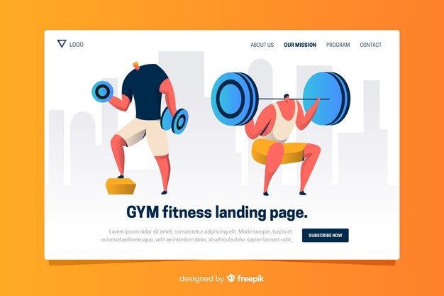 Flache Sport Landing Page Vorlage
