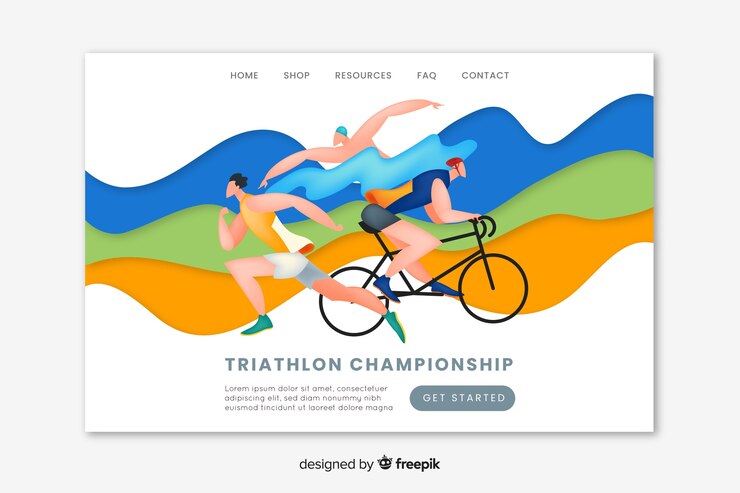 Kostenlose Vektor flache sport landing page vorlage