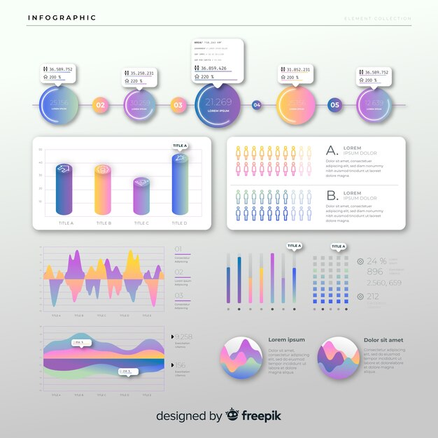 Flache Steigung Infografik mit Statistiken