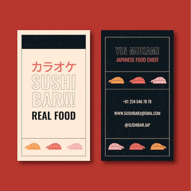 Flache sushi-bar-menüvorlage