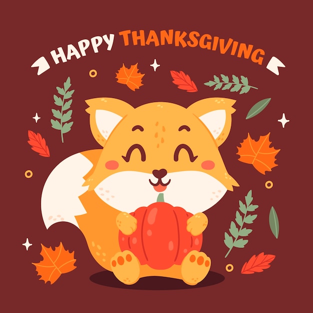 Flache thanksgiving-feier-illustration