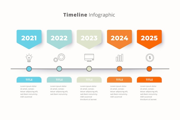 Flache timeline-infografik-vorlage