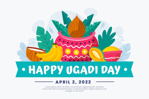 Flache ugadi-illustration