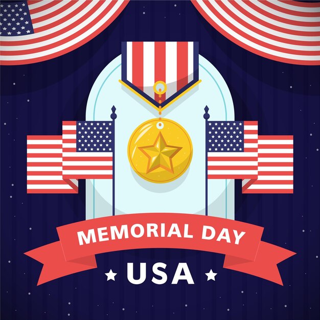 Flache USA-Gedenktagillustration