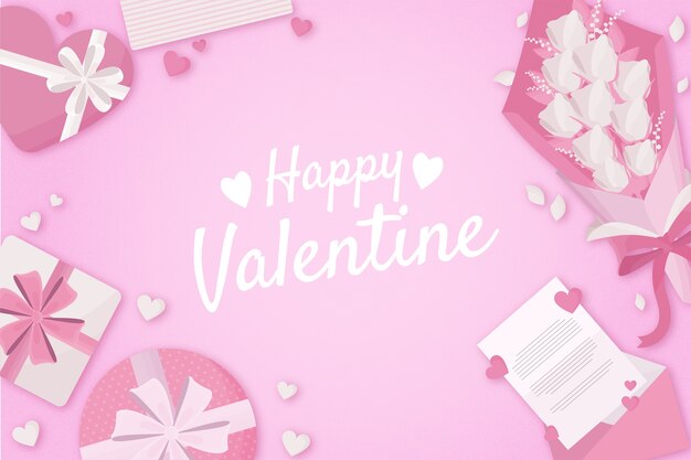 Flache Valentinstag Hintergrund