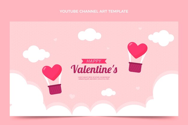 Kostenloser Vektor flache valentinstag youtube kanalkunst