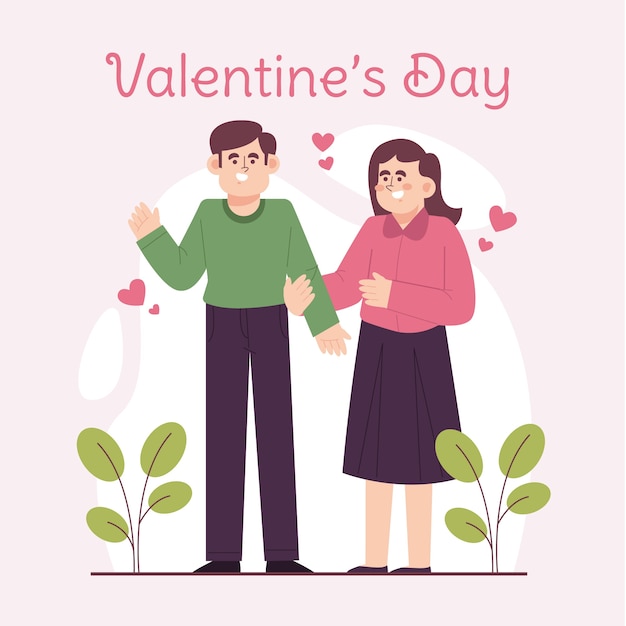 Flache valentinstagillustration