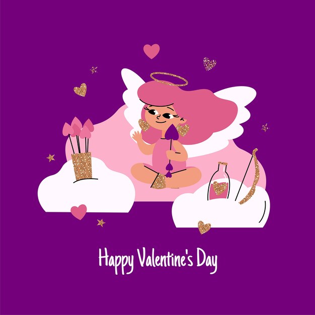 Flache valentinstagillustration