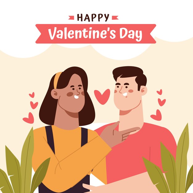 Flache valentinstagillustration