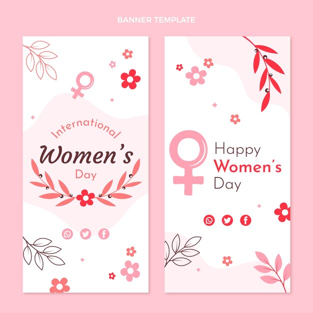 Flache vertikale Banner zum Internationalen Frauentag
