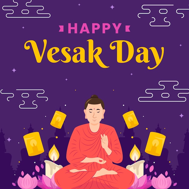 Flache vesak-illustration