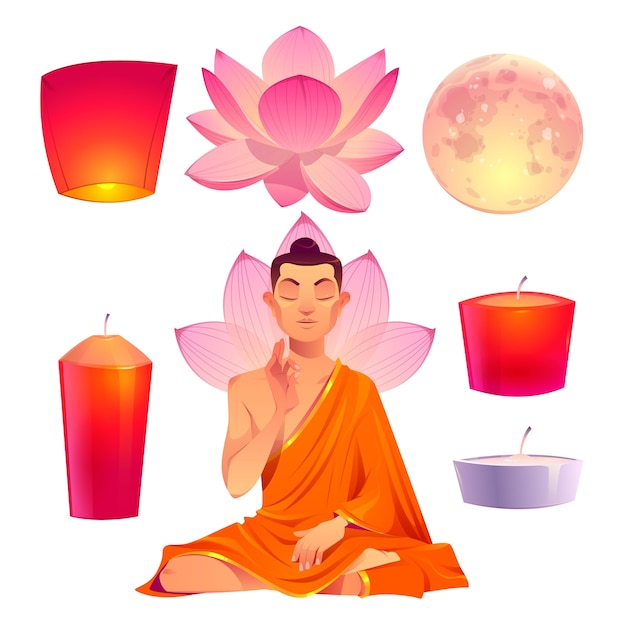 Flache vesak-tagesillustration