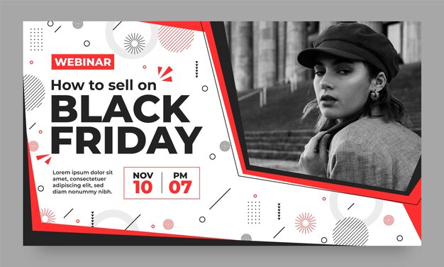 Flache Webinar-Vorlage für Black Friday-Verkäufe