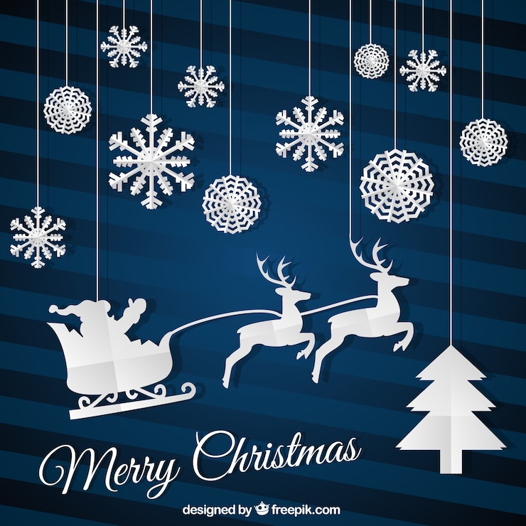 Kostenlose Vektor flache weihnachtskarte