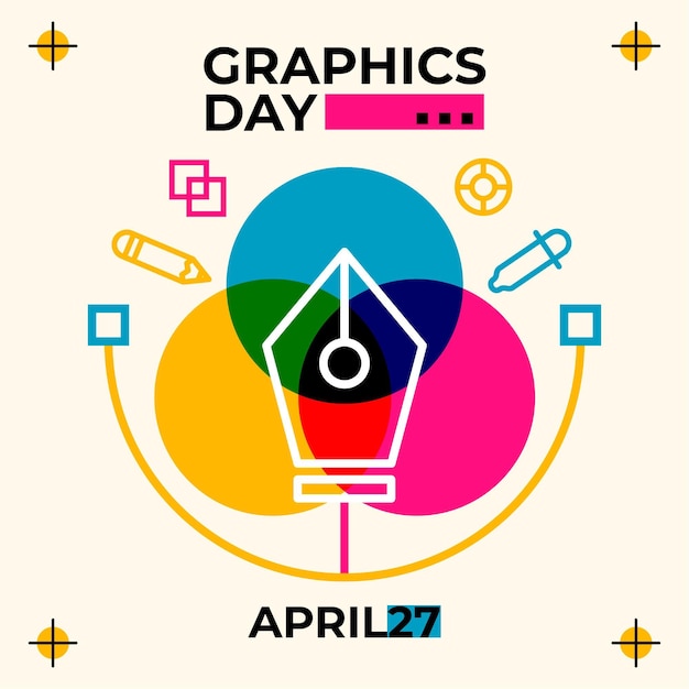 Flache Weltgrafik-Tagesillustration