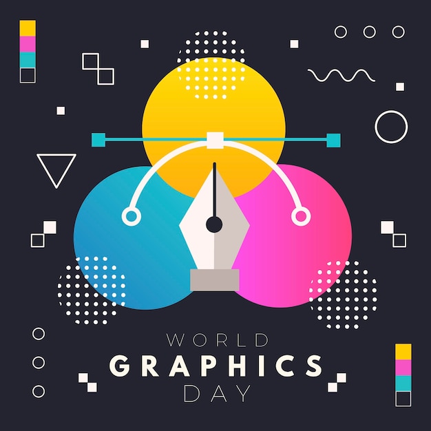 Flache Weltgrafik-Tagesillustration