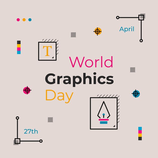 Flache Weltgrafik-Tagesillustration