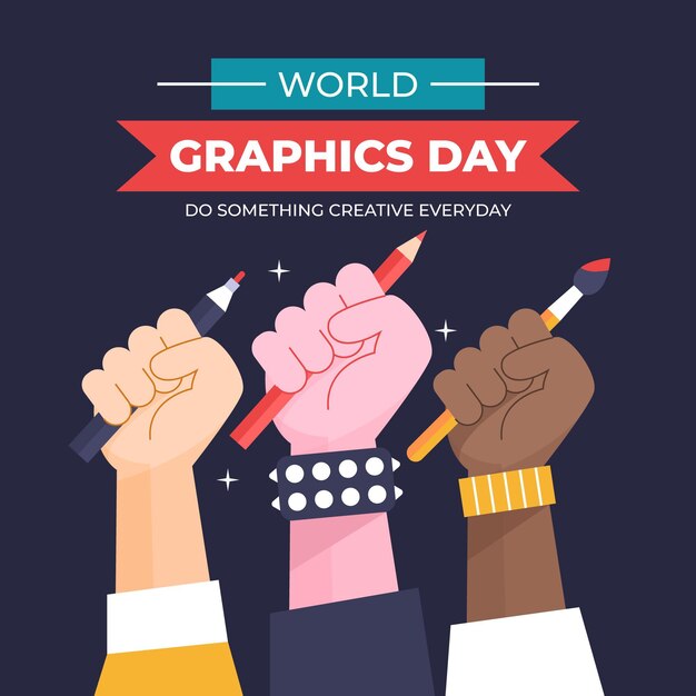 Flache Weltgrafik-Tagesillustration