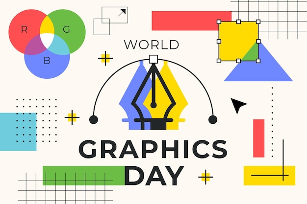 Flache Weltgrafik-Tagesillustration
