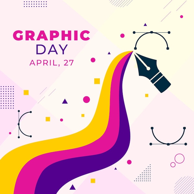 Flache Weltgrafik-Tagesillustration