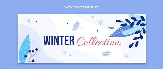 Flache Winter-Social-Media-Cover-Vorlage