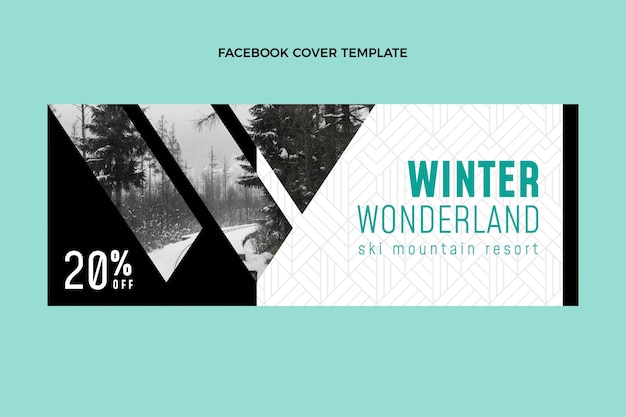 Kostenloser Vektor flache winter-social-media-cover-vorlage