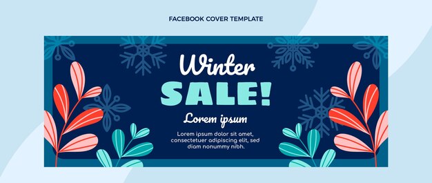 Flache winter-social-media-cover-vorlage