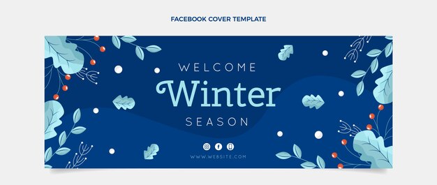 Flache Winter-Social-Media-Cover-Vorlage