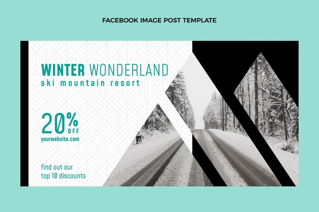 Flache Winter-Social-Media-Post-Vorlage