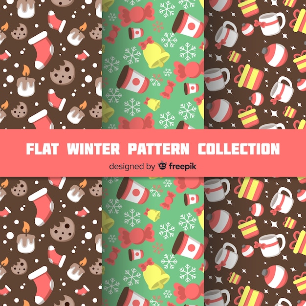 Flache wintermuster-kollektion