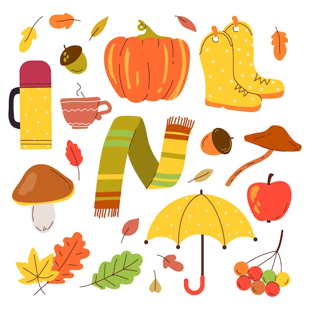 Flachelemente-Kollektion für die Herbstfeier