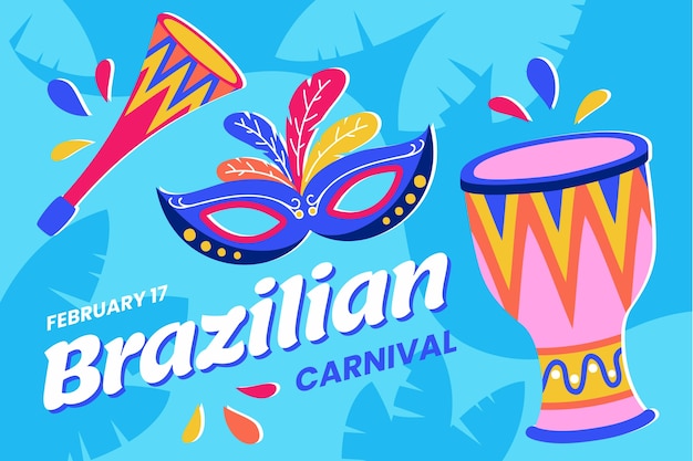 Flachen brasilianischen karneval hintergrund