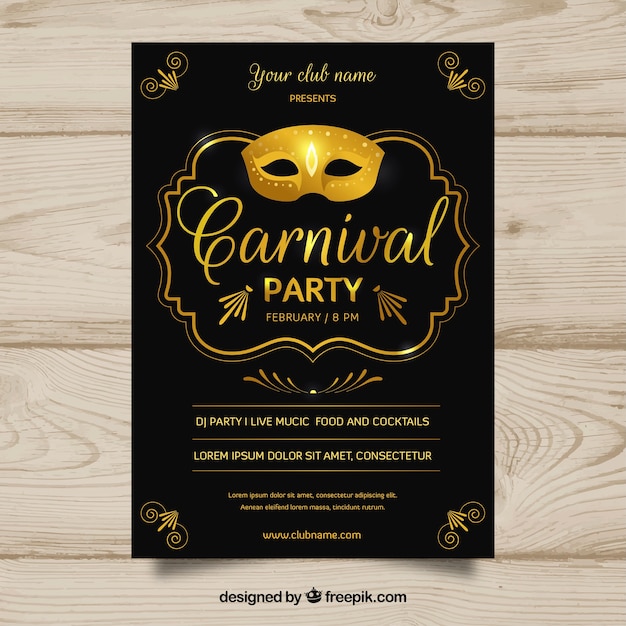 Flachen karneval party flyer / poster