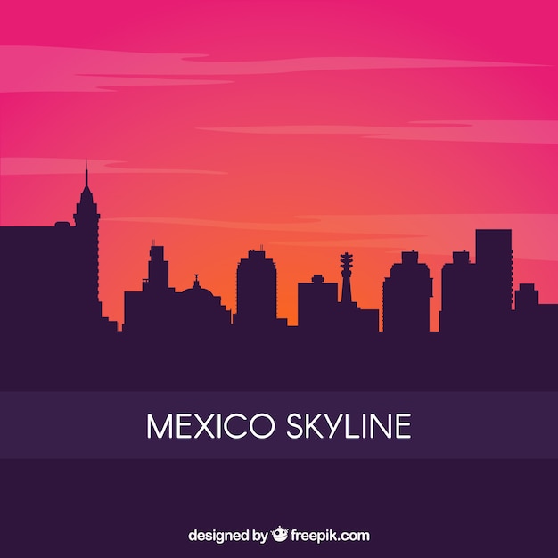Flachen Mexiko Skyline Hintergrund