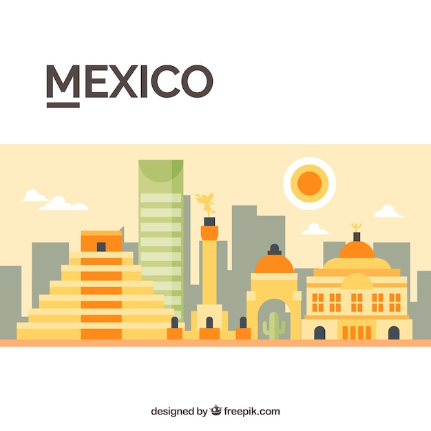 Flachen Mexiko Skyline Hintergrund