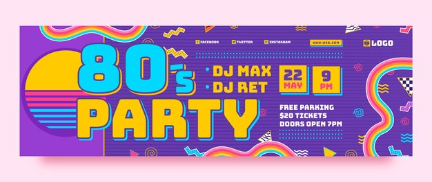 Flacher 80er-party-twitter-header