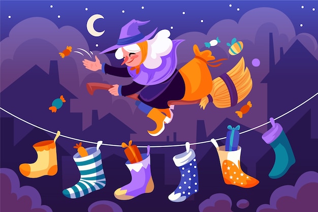 Flacher befana-hintergrund