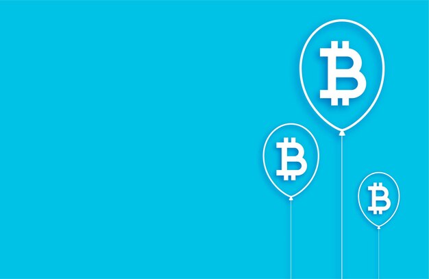 Flacher Bitcoin-Blasenballon-Konzepthintergrund