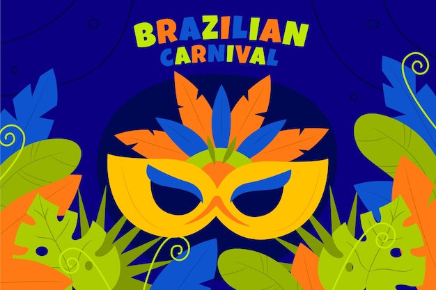 Kostenloser Vektor flacher brasilianischer karnevalshintergrund