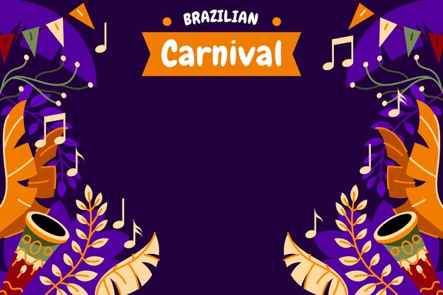 Flacher brasilianischer karnevalshintergrund