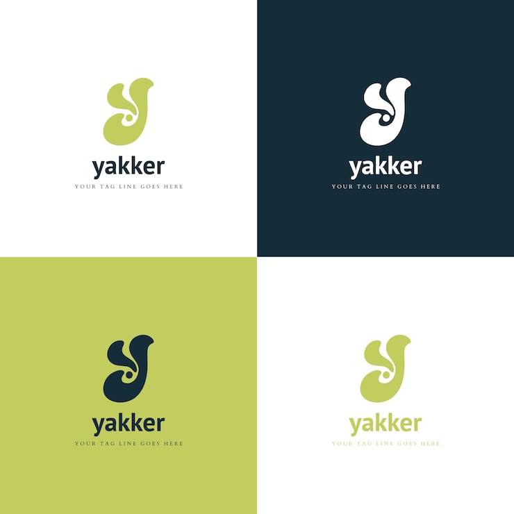 Kostenlose Vektor flacher buchstabe y-logo-vorlagensatz