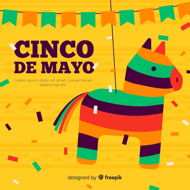 Flacher cinco de mayo hintergrund