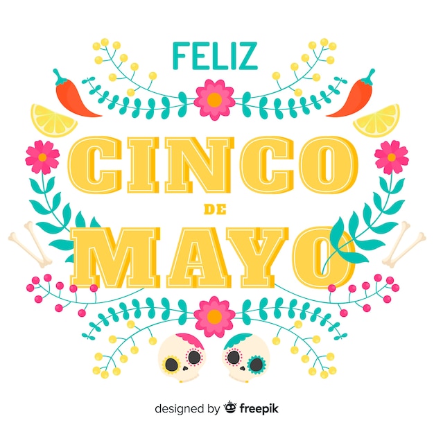 Flacher cinco de mayo hintergrund